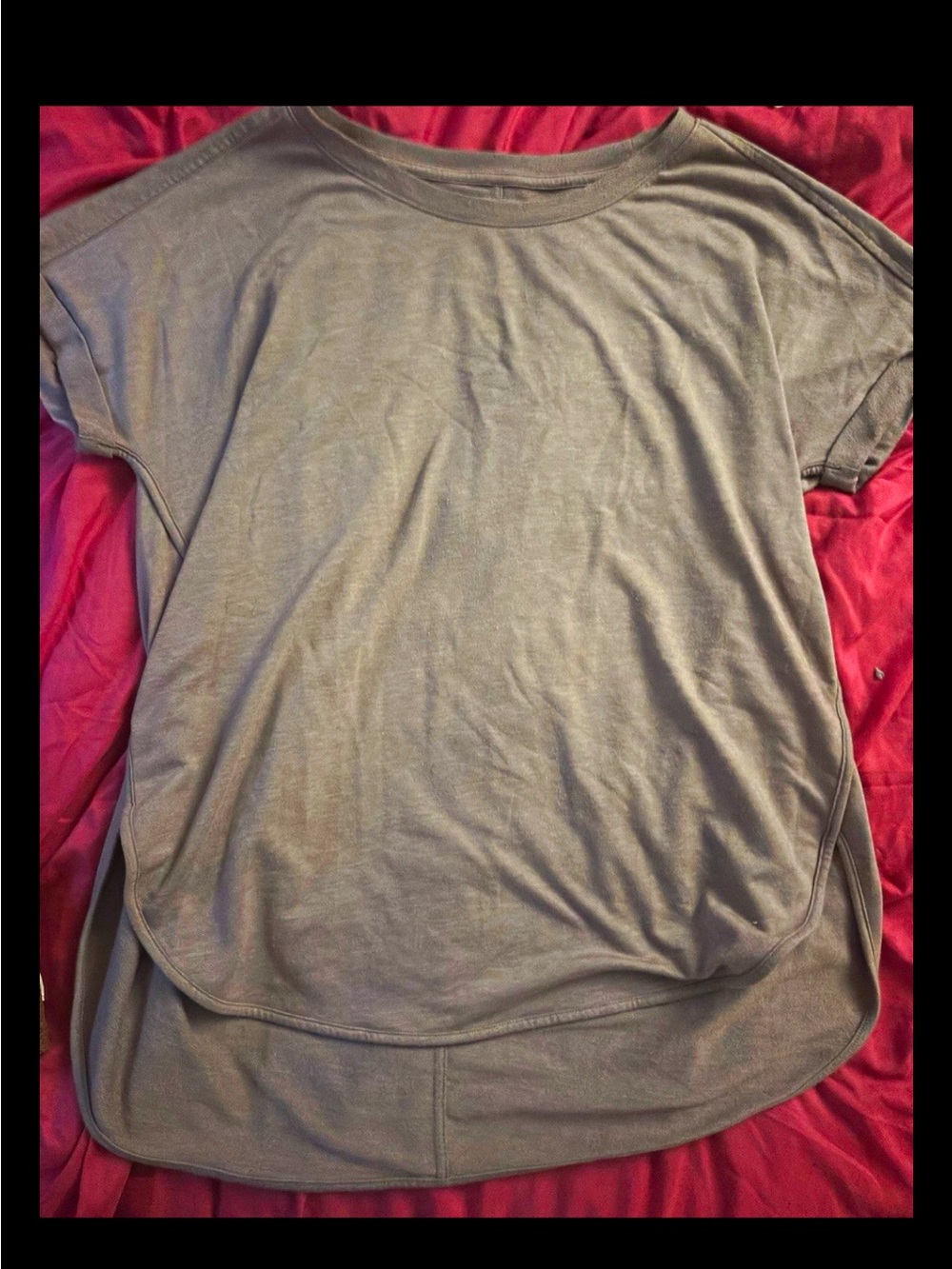 Sonoma Gray Short Sleeve Scoop Hem Tunic